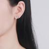 S925 Sterling Silver Heart-Shaped Stud Earrings Korean Style Diamond Fashionable Temperamental All-Match Women's Silver Stud Earrings