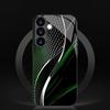 Green black curved tempered glass phone case suitable for Samsung Galaxy S26 S25 S24 S22 S21 S20 FE/Ultra/Plus shockproof