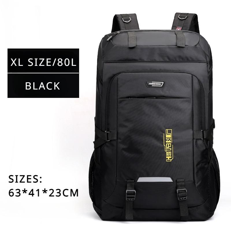 

Классические популярные дорожные рюкзаки большой емкости 60/80 л, унисекс, сумка для кемпинга, уличная износостойкая сумка для альпинизма, студенческая спортивная школьная сумка L чёрный