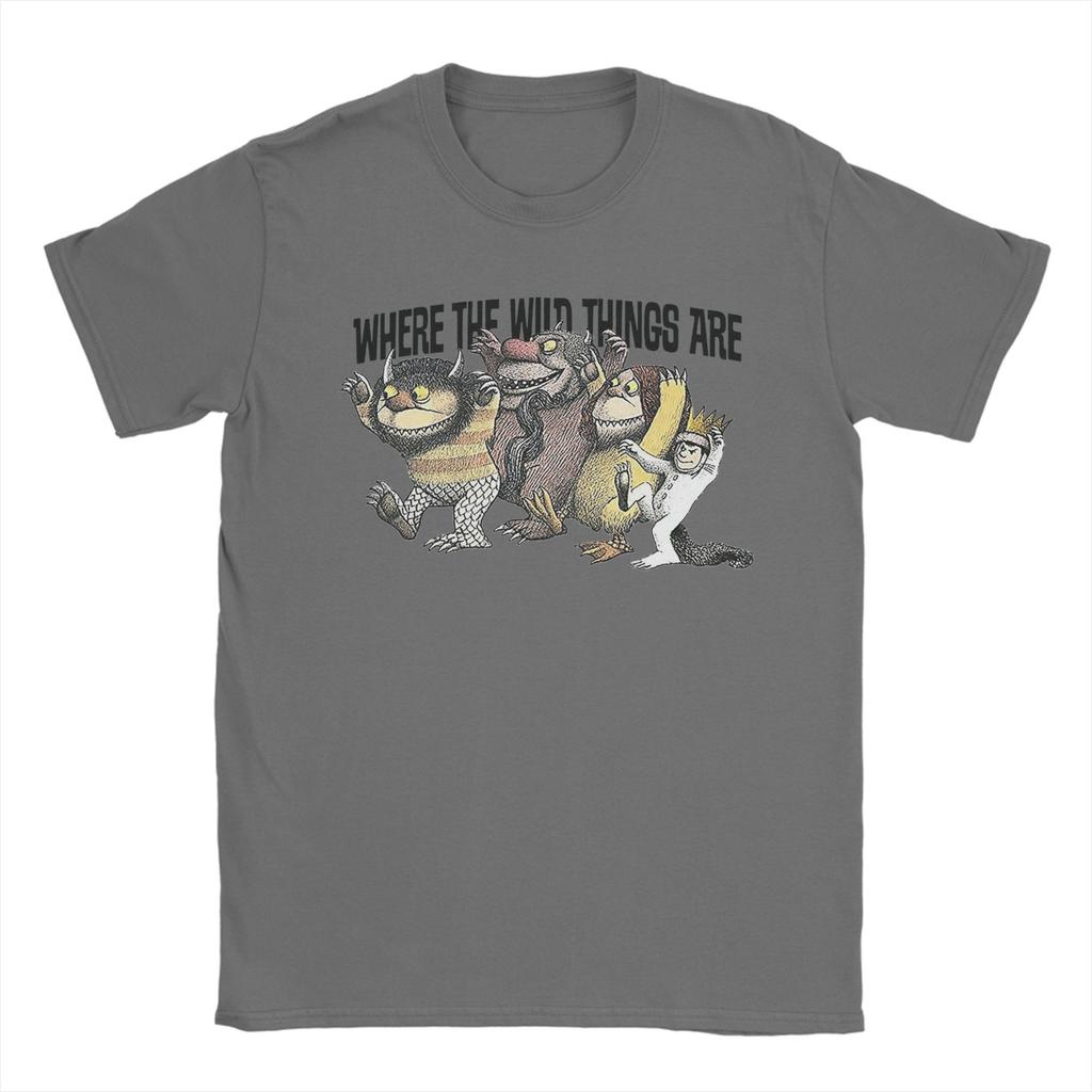 Men's Where The Wild Things Are T Shirts  100% Cotton Tops Casual Short Sleeve Crew Neck Tees 4XL 5XL 6XL T-Shirt