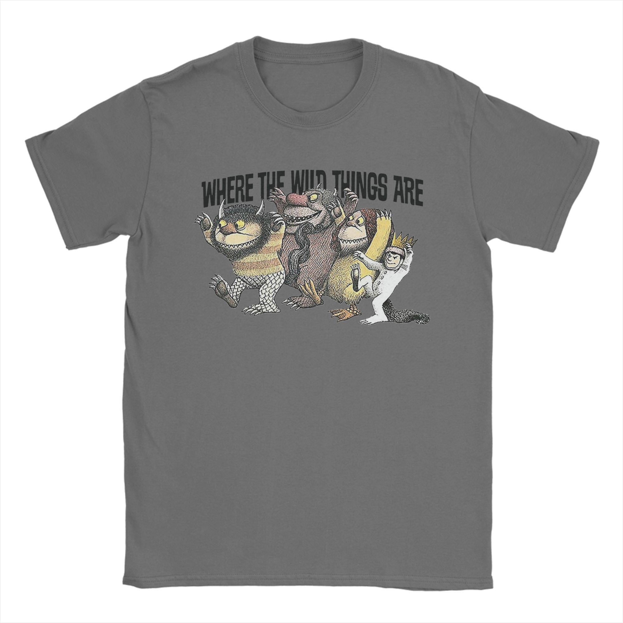 XIXI Fashion Heren Where The Wild Things Are T-shirts 100% Katoen Tops Casual Korte Mouw Ronde Hals T-shirts 4XL 5XL 6XL T-shirt M