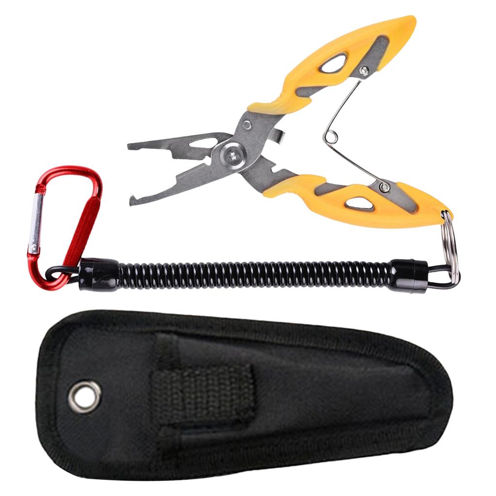 Fishing Pliers Multifunctional Rustproof Line Clippers with Lanyard Stainless Gripper Hook Remover Fishing Tackle Tool