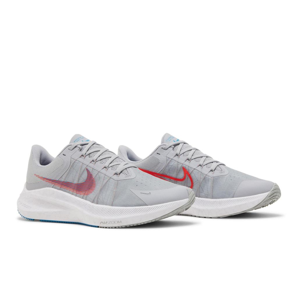 Nike Winflo 8 'Wolf Grey Bright Crimson' (Unisex) Wolf Grey / Pure Platinum / Imperial Blue / Bright Crimson Running Shoes CW3419 004