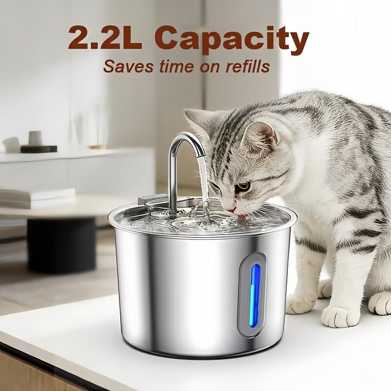 Wholesale 2.2L/2.8L/3.2L/4L Automatic Cat Water Fountain Stainless Steel Dog Dispenser for Cats Water Drinker with Filter