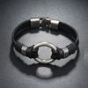 1Pc Fashion Trendy Men's Bracelets, Simple and Versatile Multi-layer Woven Men's Cowhide Bracelets, Street Retro Bracelets