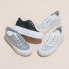 Thick-soled Little White Shoes Women's New Summer Outer Wear Fashionable Versatile Hollow Breathable One-pedal Lazy Board Shoes