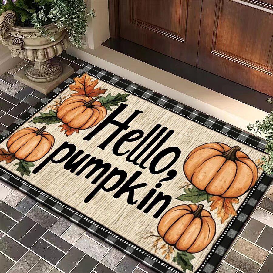 Non-Slip Halloween Floor Mat: Dirt-Resistant, Water-Absorbent Crystal Velvet for Bathroom or Entrance