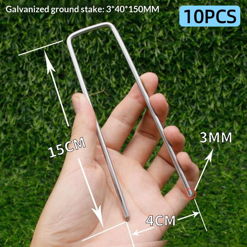 10 Pcs Heavy Duty Galvanized Steel Garden Stakes Rust Resistant Non Slip Washer For Securing Weed Barrier Turf