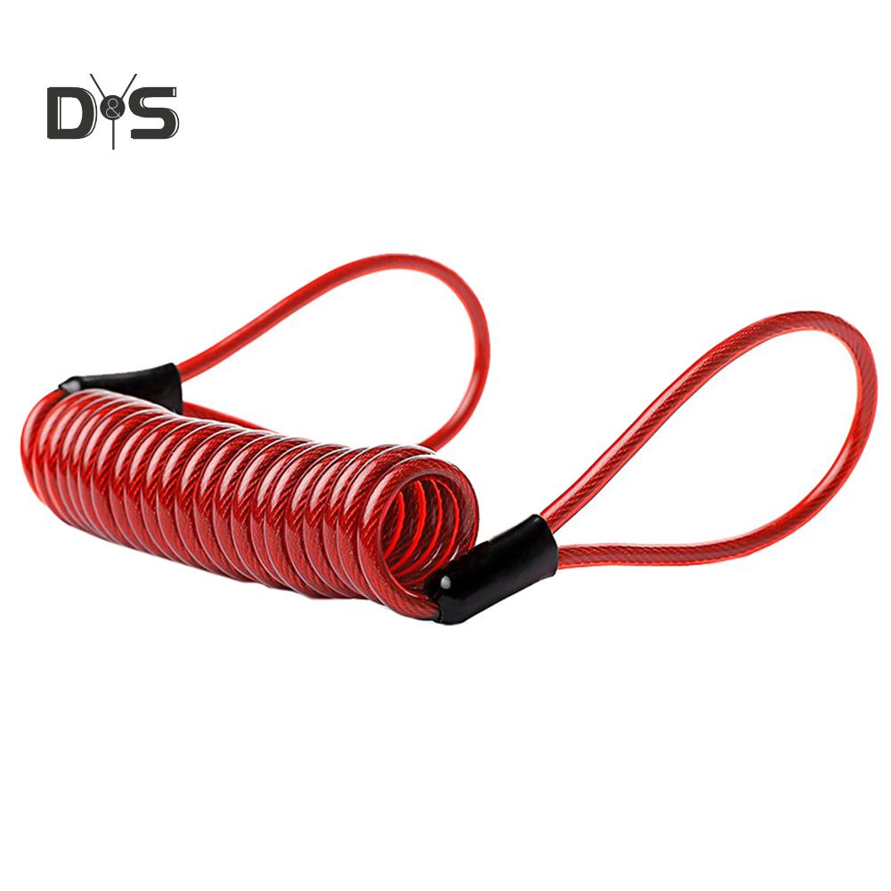 DYS Auto Shop 120cm Motorcycle Motorbike Security Disc Brake Lock Spring Reminder Cable Coil