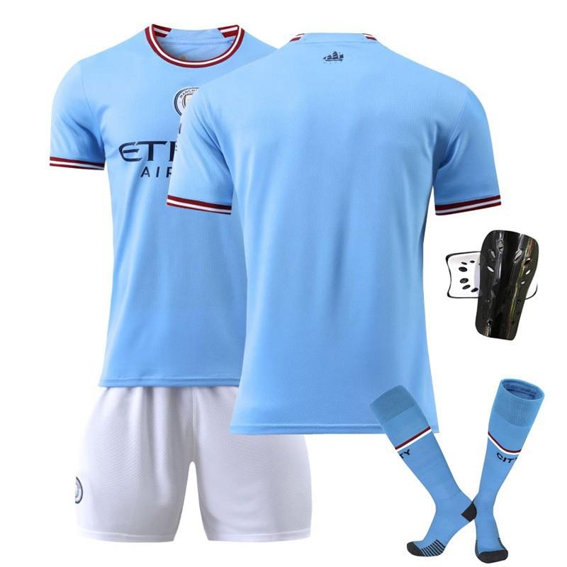 2223 Manchester City Jersey No. 17 De Braunet Home Away Children Adult 10 Aguero Football Set