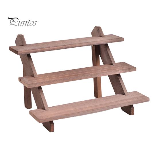 

Многослойный настольный органайзер для хранения вещей, деревянная подставка для растений, гладкие края без заусенцев, прочная несущая полка для дисплея, настольный органайзер Triple Layer