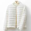Women's light down jacket liner, short slim-fitting round neck down stacked inside, winter light base