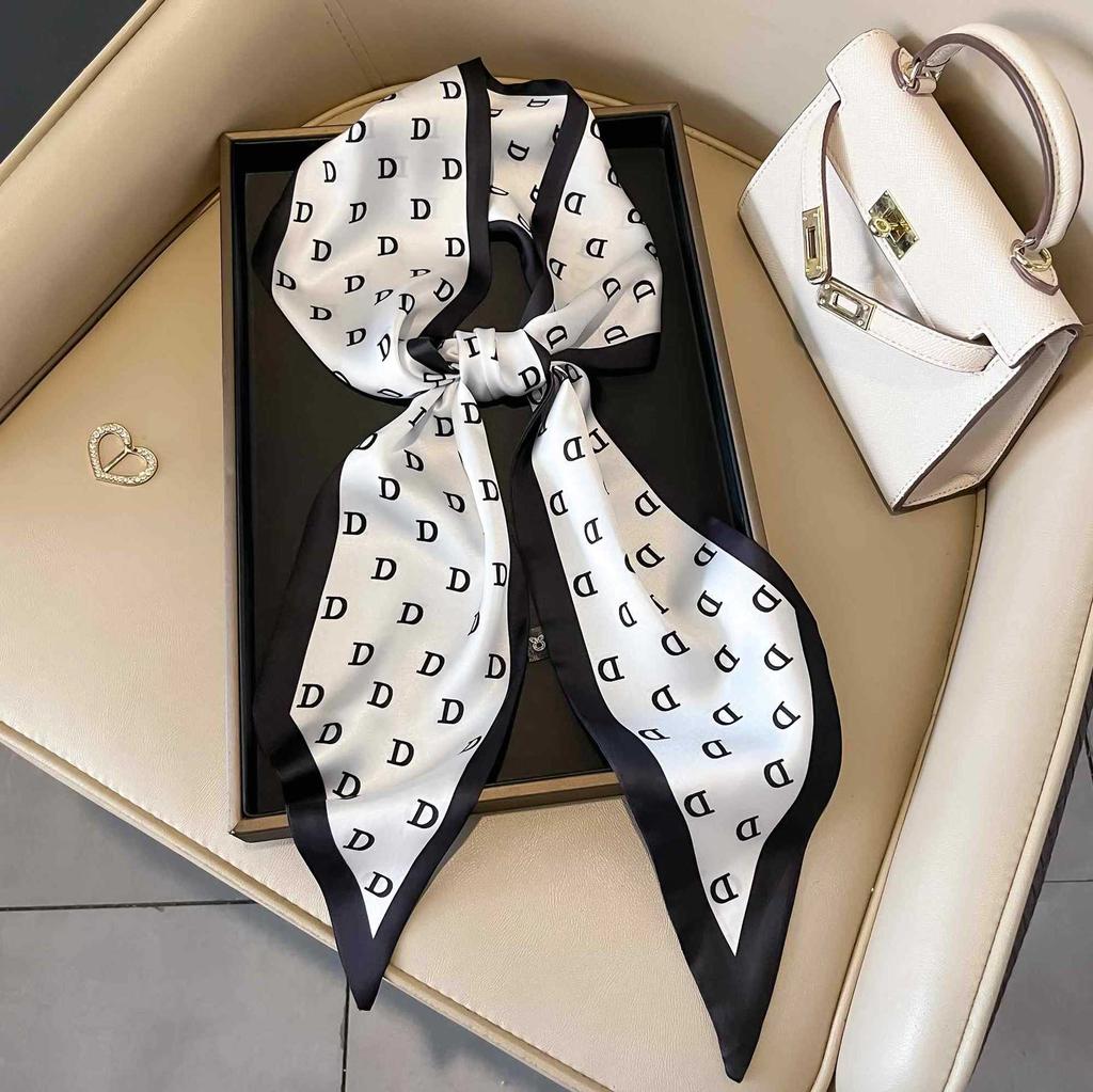 Classic retro spring and autumn imitation silk long silk scarf women's scarf neck protection scarf thin decorative scarf new versatile