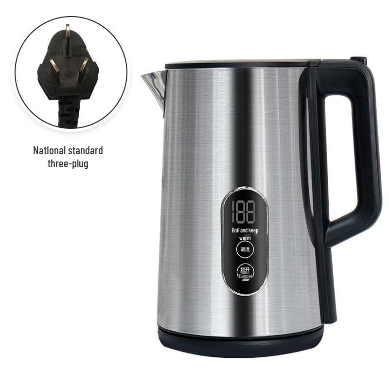 European Standard Smart Electric Kettle with Digital Display, Keep Warm Function, Seamless Stainless Steel Liner, and Constant Temperature Control 2025E