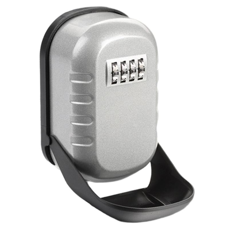 Настенный запираемый ящик для ключей для домашних ключей с 4-значным кодовым замком для дома, помещений и улицы 1