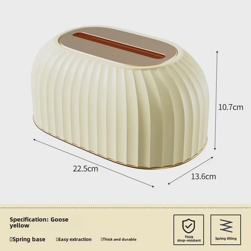 Luxurious Spring-Style Tissue Box with Storage for Living Room