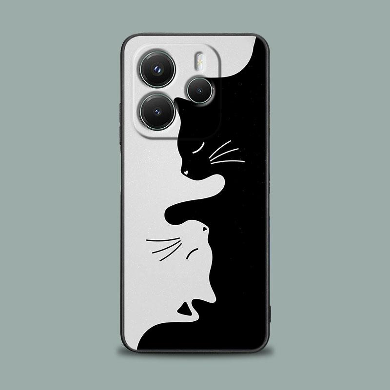 Phone Case for Xiaomi Redmi 15C 14C 12C 13C Redmi Note 15 14 13 12 11 10 Pro Plus 5G 12S Silicone Cover Funny Cute Cat Line Art
