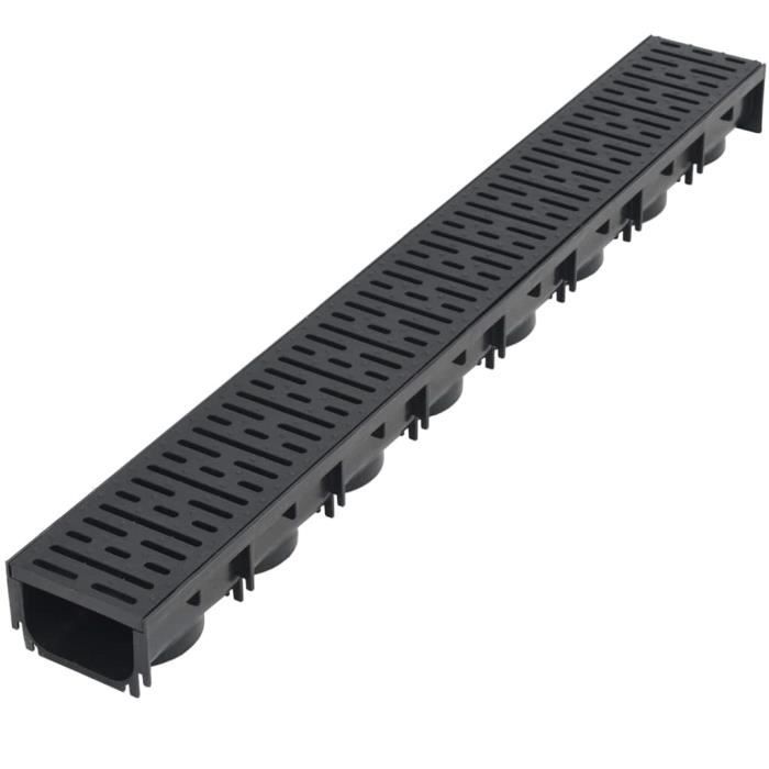 VidaXL Caniveau de drainage 4 pcs Plastique 4 m