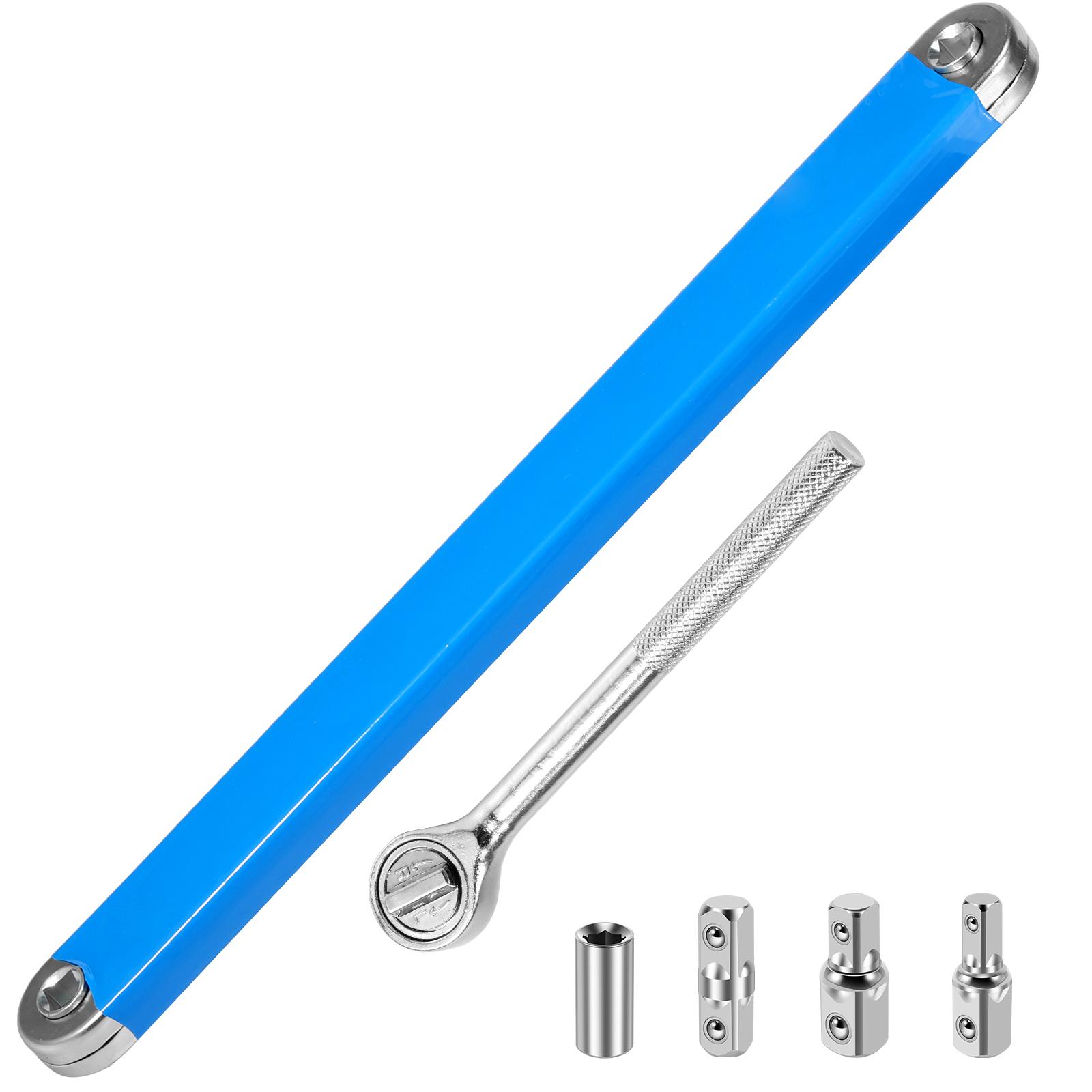 

Compact Offset Extension Wrench with 5 Adapters Dual-purpose Impact Socket Ratchet Wrench Car Spanner Automotive Hand Tool синий