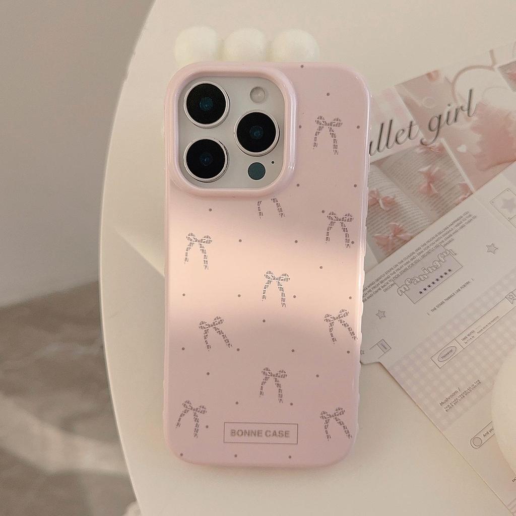 Artistic Pink Bow Phone Case Suitable for Apple Phones