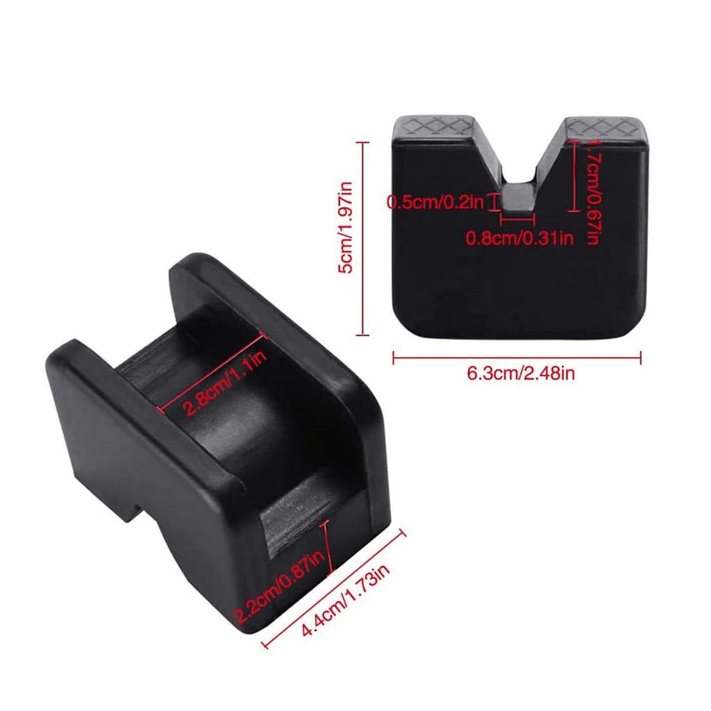 Pmandgk 4pcs Rubber Jack Pad Jack Stand Adapter Universal Rubber Slot Frame Rail Pinch Weld Protector Car Lift Pad