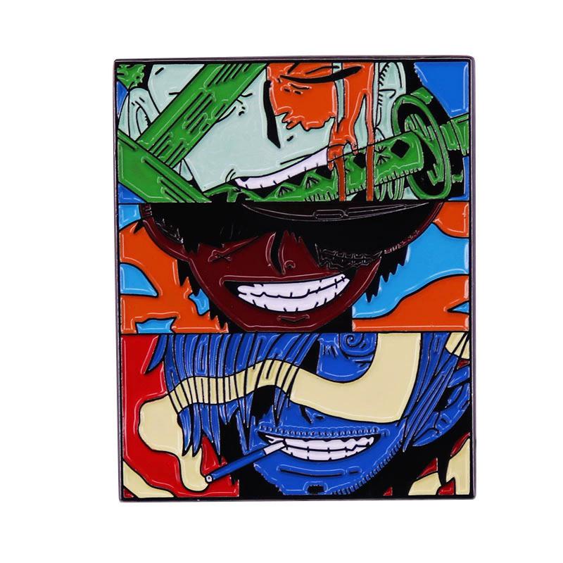 Creativity Anime One Piece Enamel Pins Monkey D Luffy Badges Men Women's Brooches Cool Briefcase Badges Decorate Gifts
