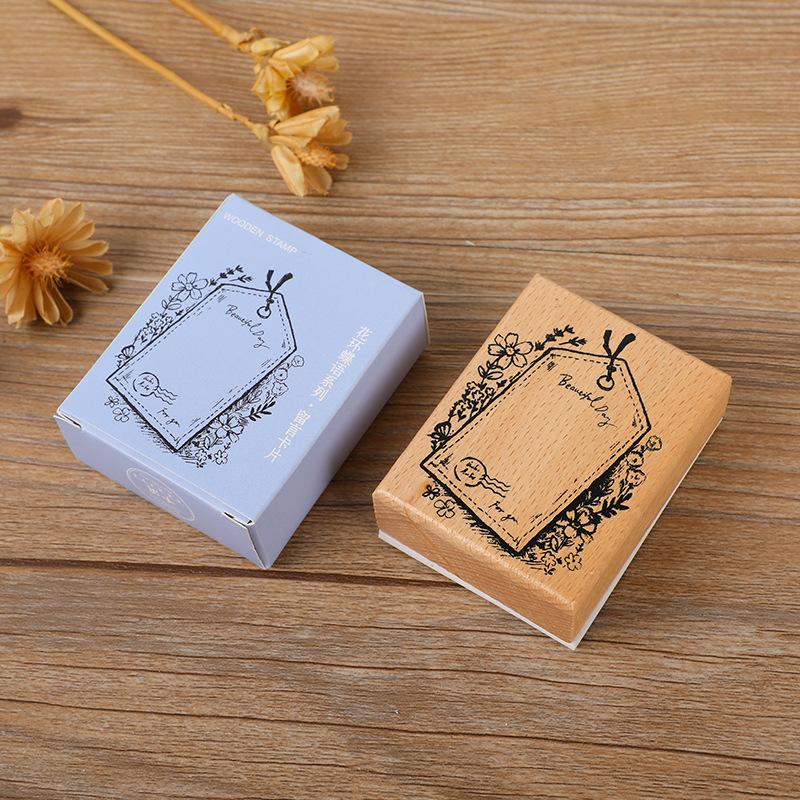 Original light retro handbook seal, butterfly, cat, garland message card, decorative material printing stamp journal stamp
