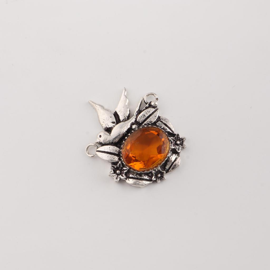 Natural Citrine Gemstone 925 Sterling Silver Pretty Pendant 0.5" Silver Jewelry For Mother's Day Gift CP-43-5