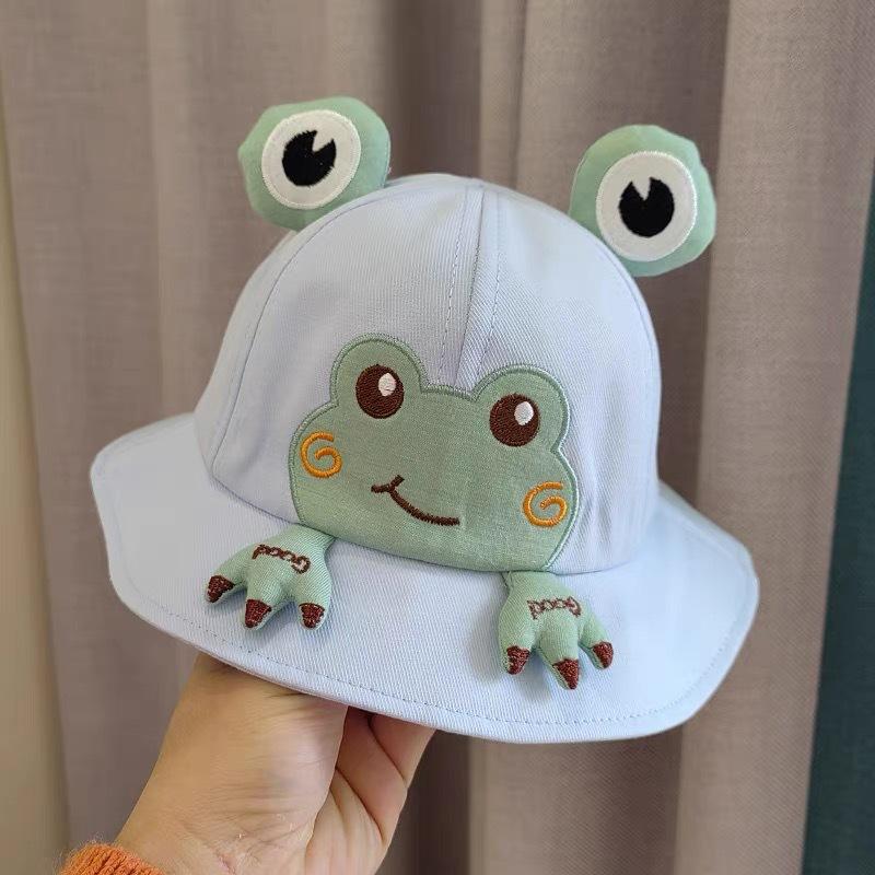 Children's Sun Protection Frog Fisherman Hat - Cute Boys' Sun Hat - Breathable Sun Hat For Girls Summer 