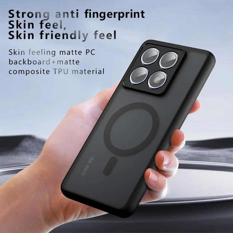 Hülle für Xiaomi 15T 14T Pro Poco F6 Pro Neu Matt Transparent Magnetisch Kabelloses Laden Stoßfest Funda Für Magsafe Hülle