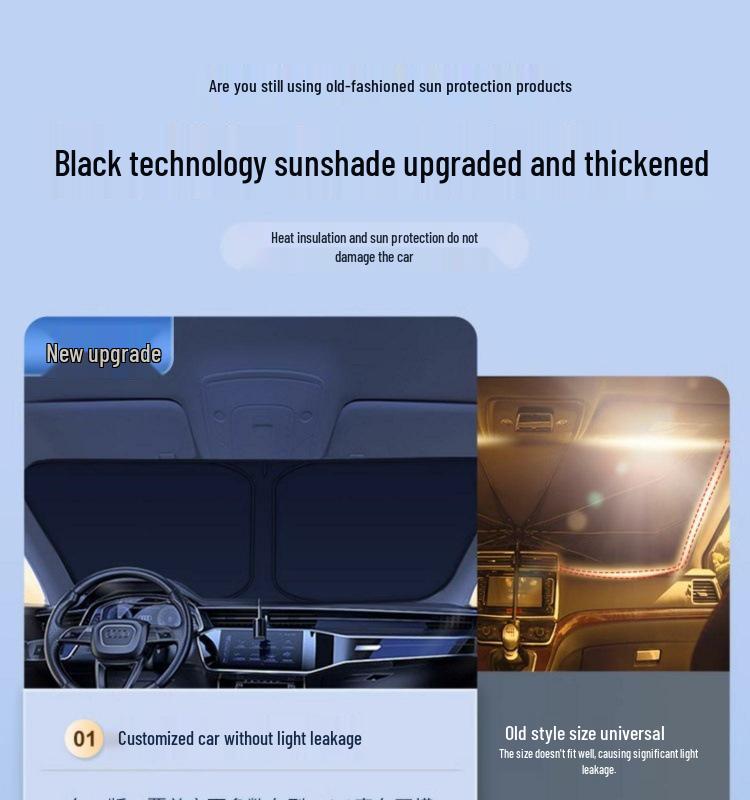 Car Sunshade Umbrella - Heat Insulation, Light Blocking, Universal Fit Shield for Summer Protection