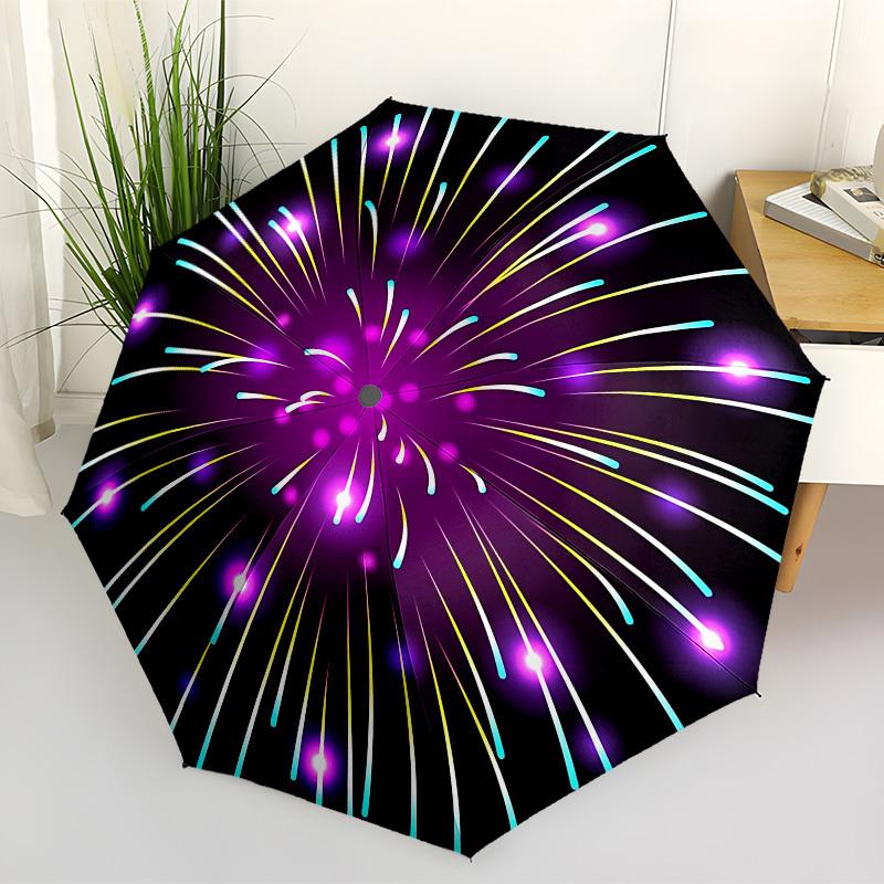 1pc Fireworks, Celebration Automatic Open/Close Umbrella, Folding Compact Umbrella with Lightweight Design for Women/Men yy251028160
