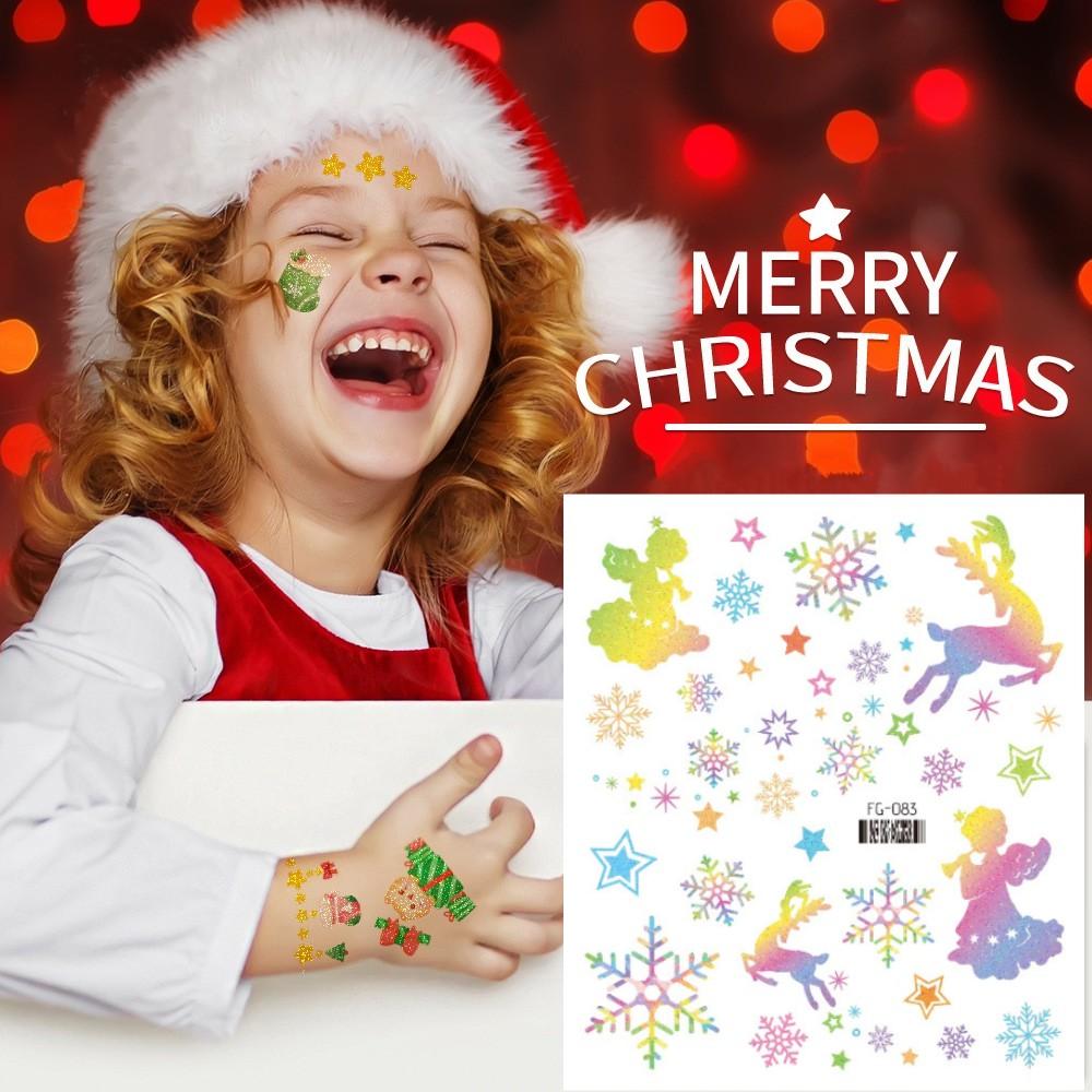 

Новое поступление! 12/3/1 листов водонепроницаемые, но легко удаляемые детские рождественские блестящие временные татуировки-наклейки