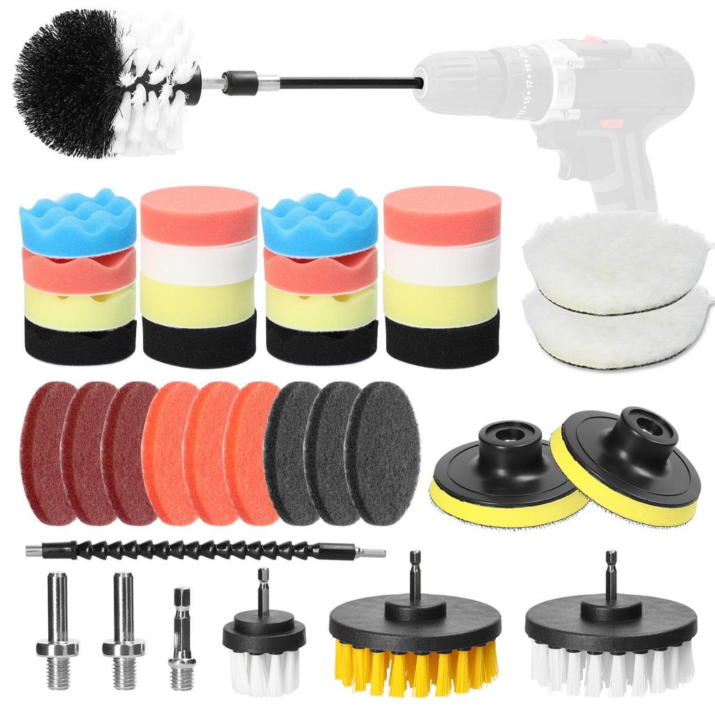 38PCS Car Polishing Pads Waxing Buffing Sponge Pad Kit Set for Car Polisher Buffer Waxer Sander
