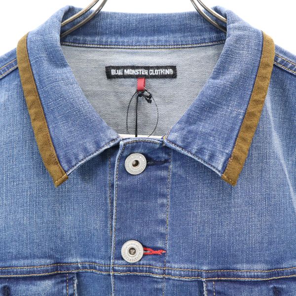 Brand new BLUE MONSTER CLOTHING Denim Jacket L stretch G jacket Men's Used