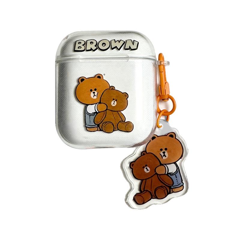 Cream Yellow Gentle Sweet Hug Bear for AirPods 1 /1 Earphone Protective Case Cover 1pro Three Generations Cute