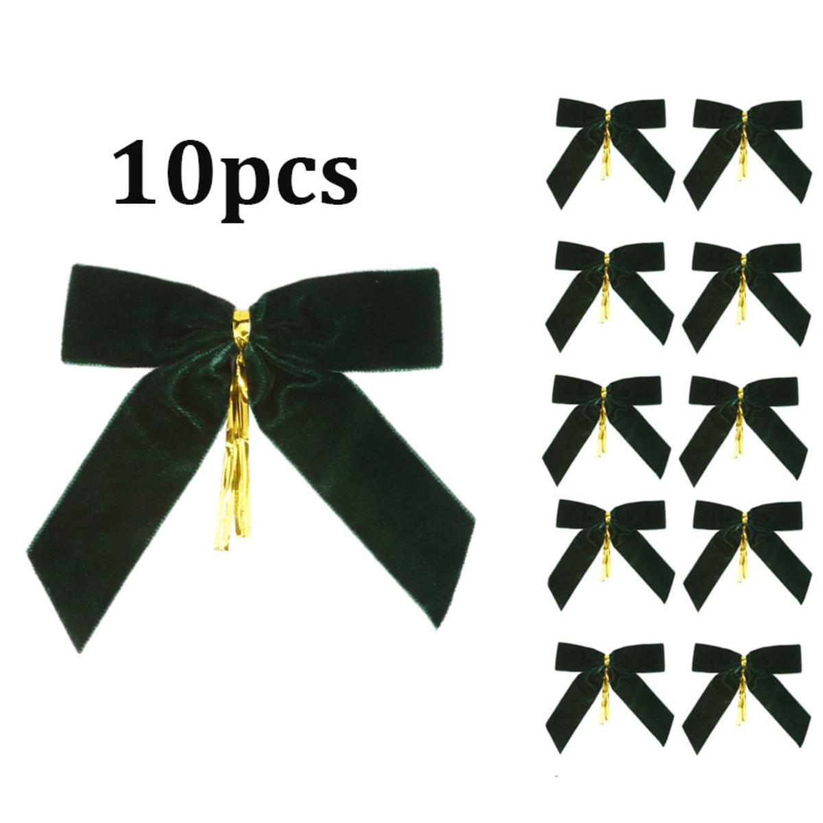 

Small Velvet Christmas Bows for Christmas Tree Wreath Gift Wrapping Crafts Wedding Party Home Decor one size темно-зеленого