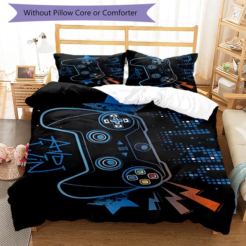 3pcs Game Controller Bedding Set Duvet Cover Closure Includes 1 Duvet Cover & 2 Pillowcases, Soft and Comfortable for All Seasons.