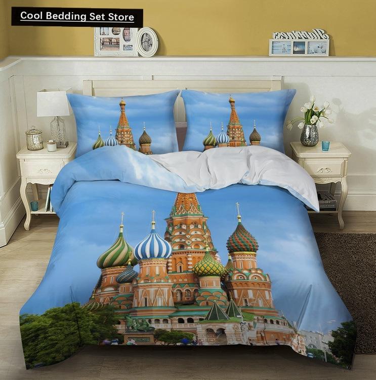 Great Wall King Queen Duvet Cover Old Chinese Building Bedding Set for Teens Adults Architecture 2/3 Pcs Polyester Quilt Cover