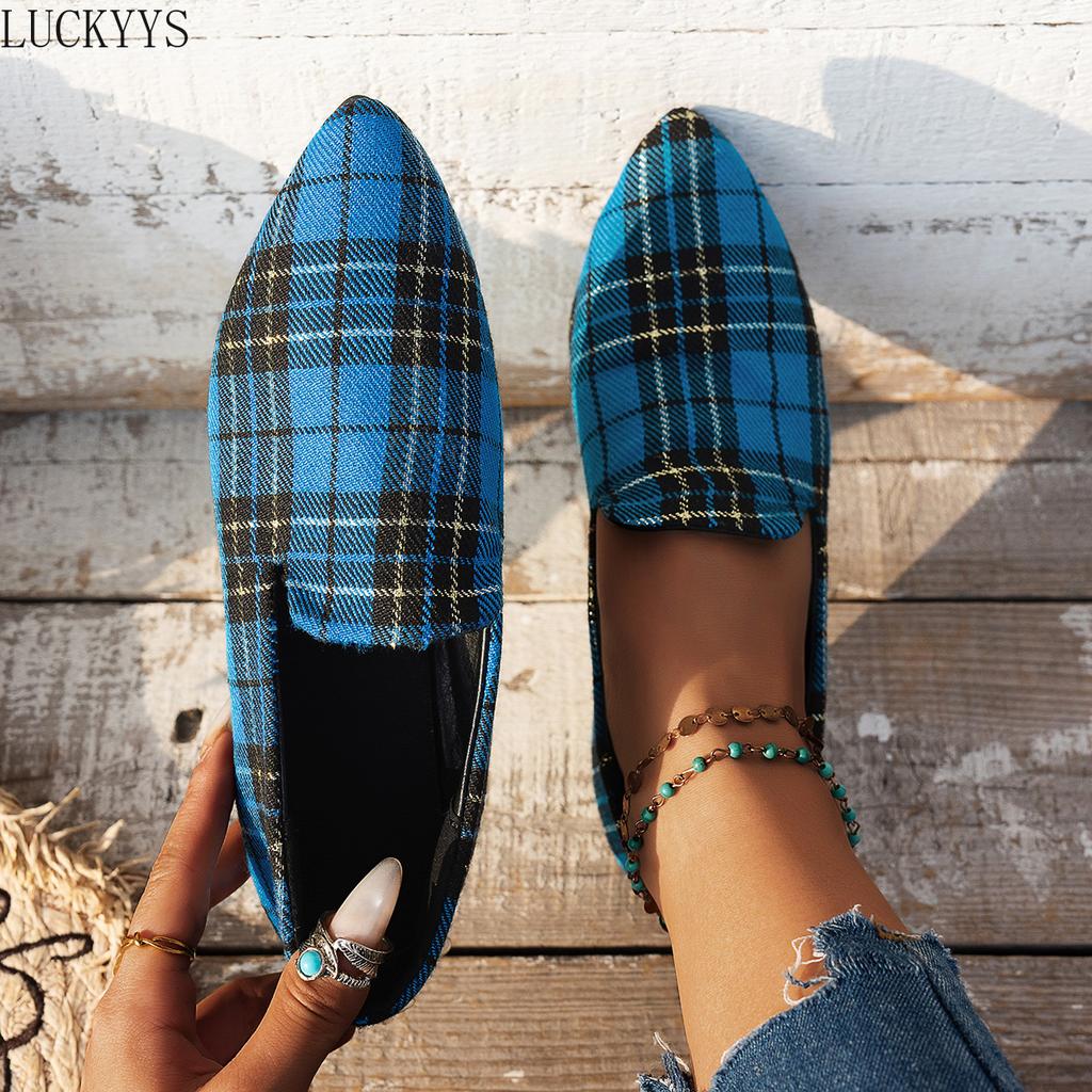 Fashion Women's Pointed Toe Flat Shoes Solid Color Knitted Slip On Shoes Casual Breathable Ballet Flats Women Flat Shoes Loafers Women