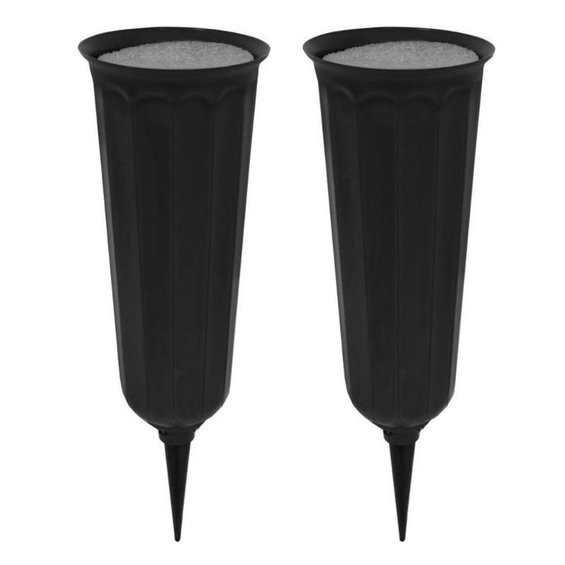 6Pieces Cemetery Vases with Spikes and Foam Inserts for Grave Site Floral Arrangements for Artificial or Freshing Flower