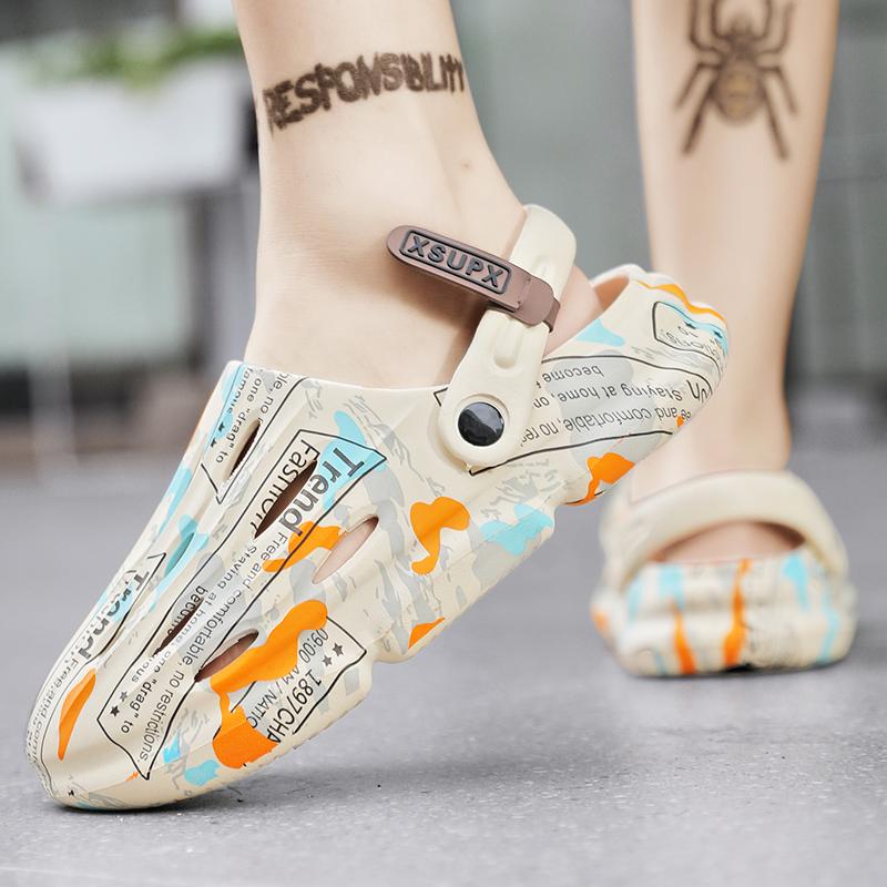 Slippers for Men Ventilate Shoes for Men Bathroom Slippers Indoor Soft and Comfortable Wear-resistant Gardon Shoes Thick Bottom