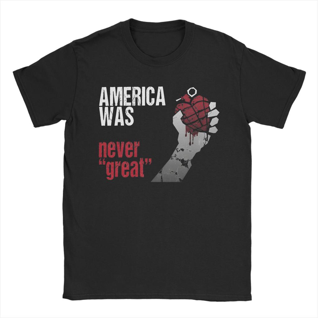 Funny Green Day American Idiot Tshirt Men's Round Neck Short Sleeve Clothes Cotton Summer TopsTops