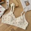 Sweet floral female seamless steel ring collection breast anti-sagging big breasts small thin bra