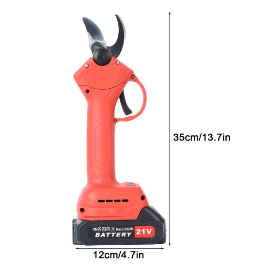 2 x 21V Elektrische Astschere Professionelle Akku-Baumschere mit scharfer Klinge Astschere mit 2 wiederaufladbaren Batterien 25mm Schnittdurchmesser