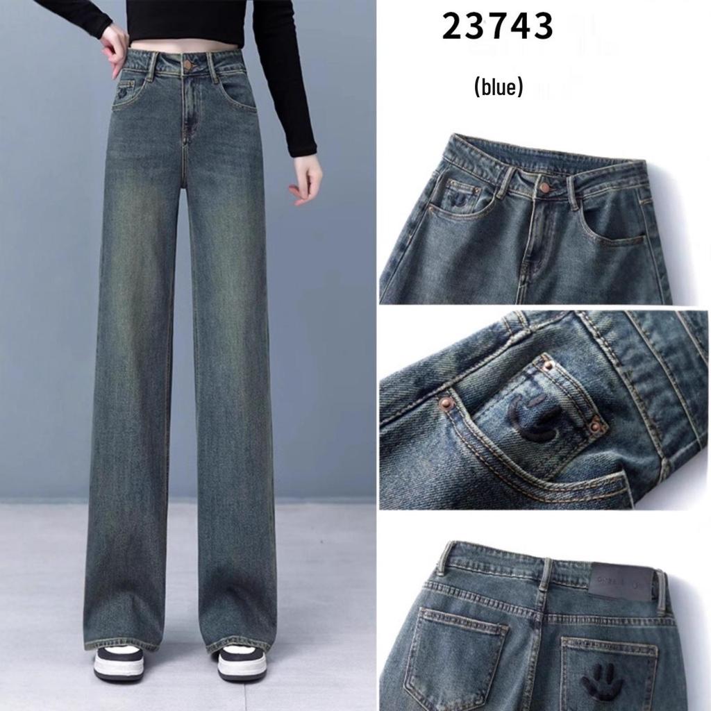 Women's Retro High-Waisted Wide-Leg Jeans - Spring/Autumn 2025