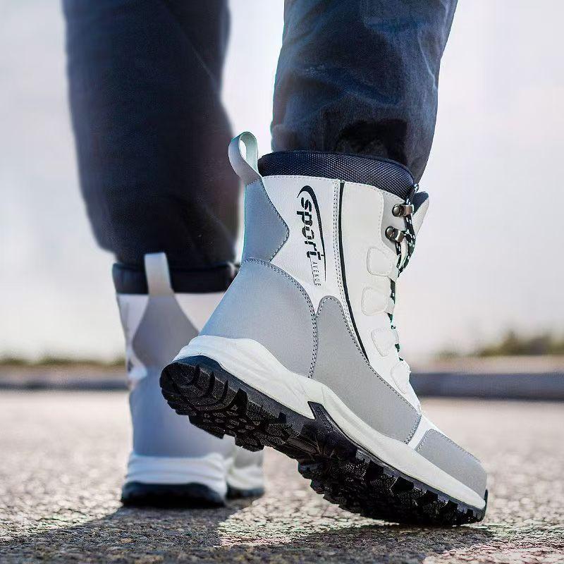 Pánské nepromokavé sněhule s mezipodešví, teplé zimní outdoorové boty a protiskluzové a oděruvzdorné outdoorové boty pro muže