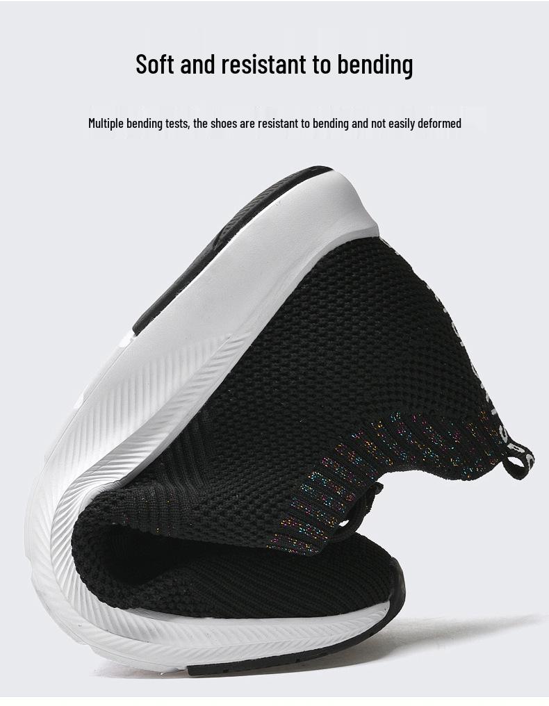 Men's Summer Breathable Fly Knit White Sports Shoes with 7cm Height Increase