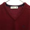 Pringle of Scotland Wool Long Sleeve V Neck Sweater S Red Knit Men's Used