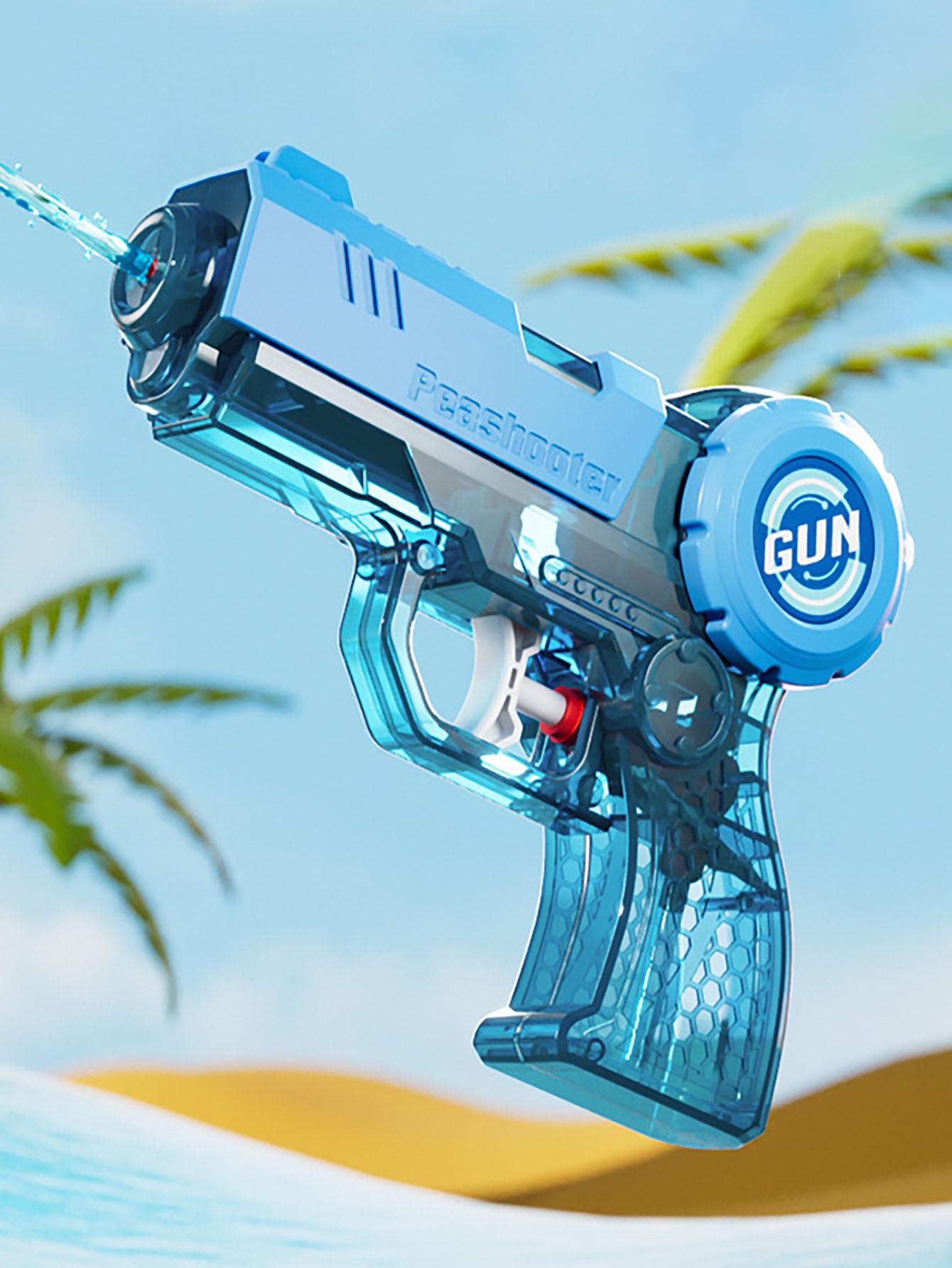 

1pc Press back to chamber transparent water gun toy summer outdoor interactive beach water battle children water spray gun синій